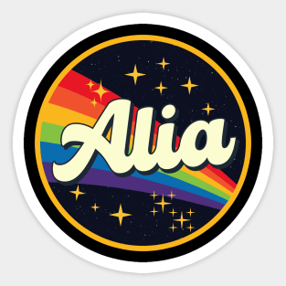 Alia // Rainbow In Space Vintage Style Sticker